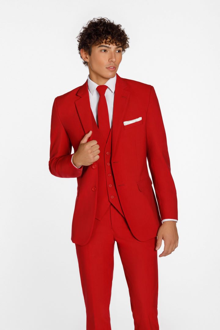 2 Button Red Suit